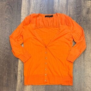 The Limited 3/4 Sleeve Light Knit Top‎ Vibrant Orange Women’s Small
